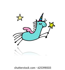 Magic unicorn, sketch for your design