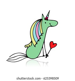 Magic unicorn, sketch for your design
