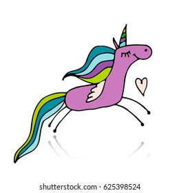 Magic unicorn, sketch for your design