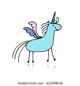 Magic unicorn, sketch for your design