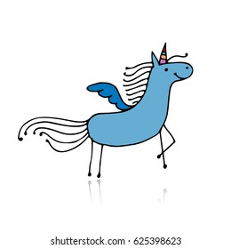 Magic unicorn, sketch for your design