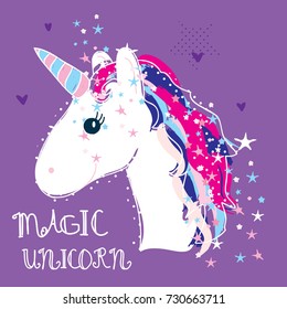 magic unicorn vector illustration