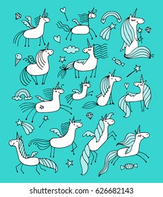 Magic unicorns collection, sketch for your design