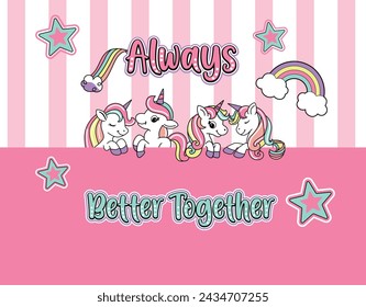 magic unicorns friends love star