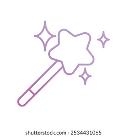 magic vand icon with white background vector stock illustration