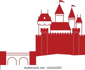 Magic vector castle. Princess castle silhouette
