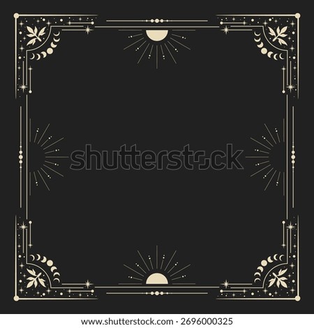 Magic vector frame . Mystic frame for tarot, esoteric, astrology design. Template for poster and prints.