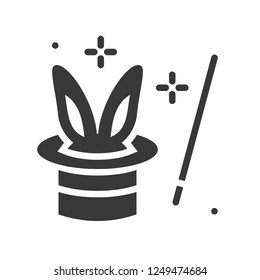 Magic vector icon, amusement park related solid design