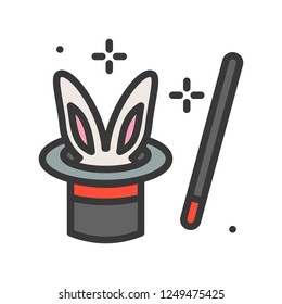 Magic vector icon, filled outline design editable stroke
