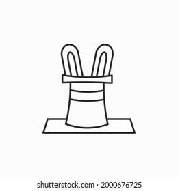 Magic Vector Line Icon - Simple Thin Line Icon, Premium Quality Design Element. Magician line icon. Vector logo for illusionist, party service or event agency. Linear illustration of rabbit in hat.