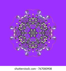 Magic violet, gray and blue holiday abstract background with star and falling snowflakes. Christmas violet, gray and blues. Vector illustration.