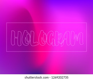 Magic Violet Mesh Template. Dynamic Waves Gradient background. Magenta Neon Light Fluid Backdrop. Hologram Cosmic Background