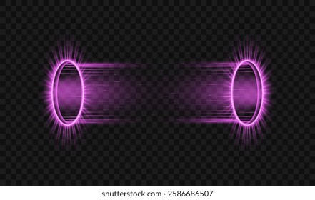 Magic Vortex, Shining Gateway, Digital Vector, Fantasy Port,Mystical Energy Portal, Futuristic Teleportation Ring, Sci-Fi Light Effect, Blue Glowing Rays, Night Scene Sparkles, Transparent Background,