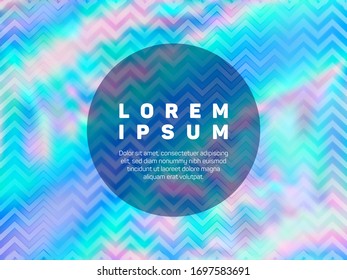 Magic voucher geometric holographic vector background. Club party placard abstract backdrop. Iridescent abstract geometric template for voucher design.