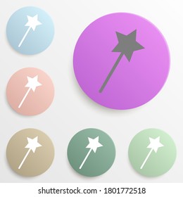Magic wand badge color set. Simple glyph, flat vector of web icons for ui and ux, website or mobile application