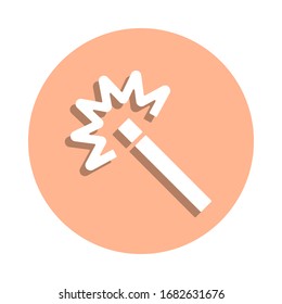 Icono de la insignia de la varita mágica. Glifo simple, vector plano de iconos web para ui y ux, sitio web o aplicación móvil