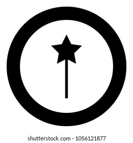Magic wand black icon in circle