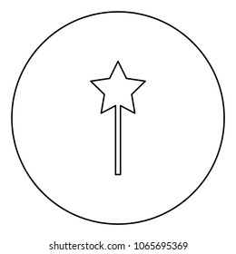 Magic wand black icon in circle