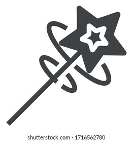Magic wand black icon on white background