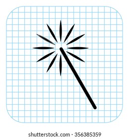 Magic and wand - black  vector icon