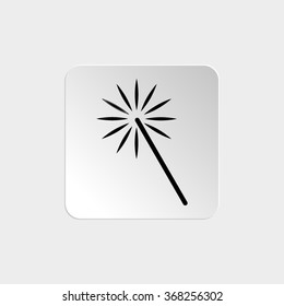 Magic and wand  - black vector icon