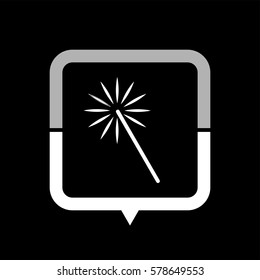 Magic and wand  - black vector icon