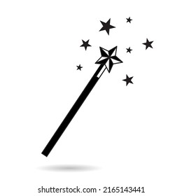 Magic Wand Black White Vector Illustration Stock Vector (Royalty Free ...