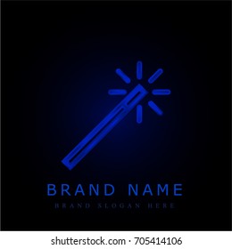 Magic wand blue chromium metallic logo