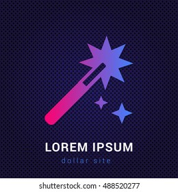 Magic Wand Blue & Red colorful gradient attractive bright material Icon / Logo Design