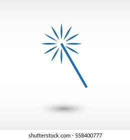 Magic and wand -  blue vector icon