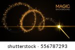 Magic wand with bright sparkles. Vector illustration