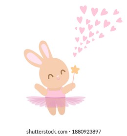 
magic wand bunny on the white background