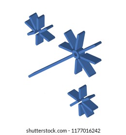 Magic wand button isometric left top view 3D icon