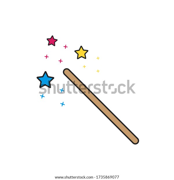 Magic Wand Cartoon Isolated Vector Illustration Stock Vector (Royalty ...