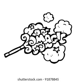 magic wand casting spell cartoon