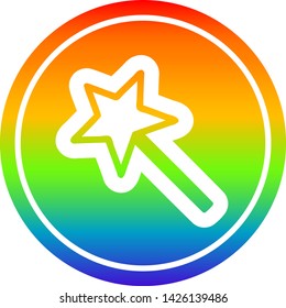 magic wand circular icon with rainbow gradient finish