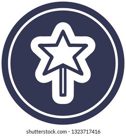 magic wand circular icon symbol