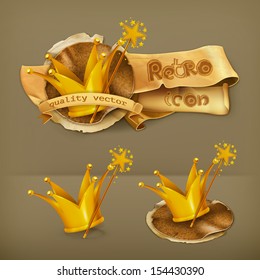 Magic wand and crown icon