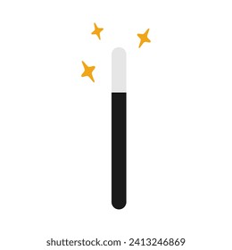 Magic wand with decorative stars. Isolated design elements for poster, banner, brochures or cards
