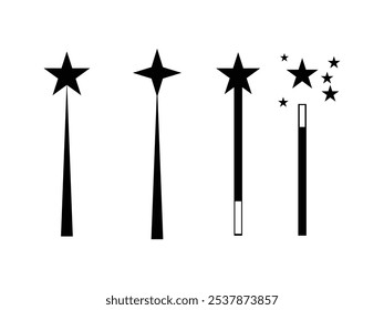 magic wand design icon symbol vector on transparent background