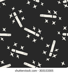 Magic Wand doodle seamless pattern background