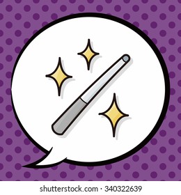 magic wand doodle, speech bubble