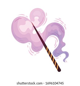 Magic Wand With Fairy Dust And Glow Swirling Around Vector Illustration