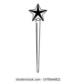 magic wand fantasy fairy tale isolated cartoon vector illustration graphic design