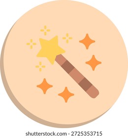 Ícone de Estilo de Círculo Plano de Varinha Mágica