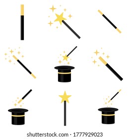 Magic wand flat, magic icon, cheese slice icon, vector illustration isolated on white background