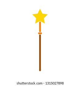 magic wand flat icon- magic wand flat isolated , magician element illustration - Vector magical wand