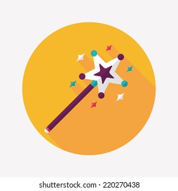 magic wand flat icon with long shadow,eps10
