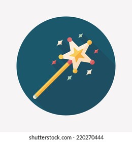 magic wand flat icon with long shadow,eps10