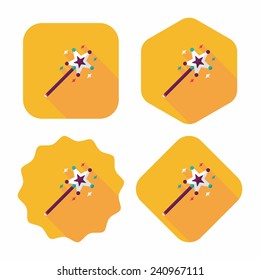 magic wand flat icon with long shadow,eps10